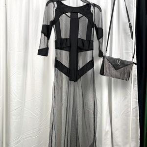 Black Sexy Sheer Dress for Date Night.